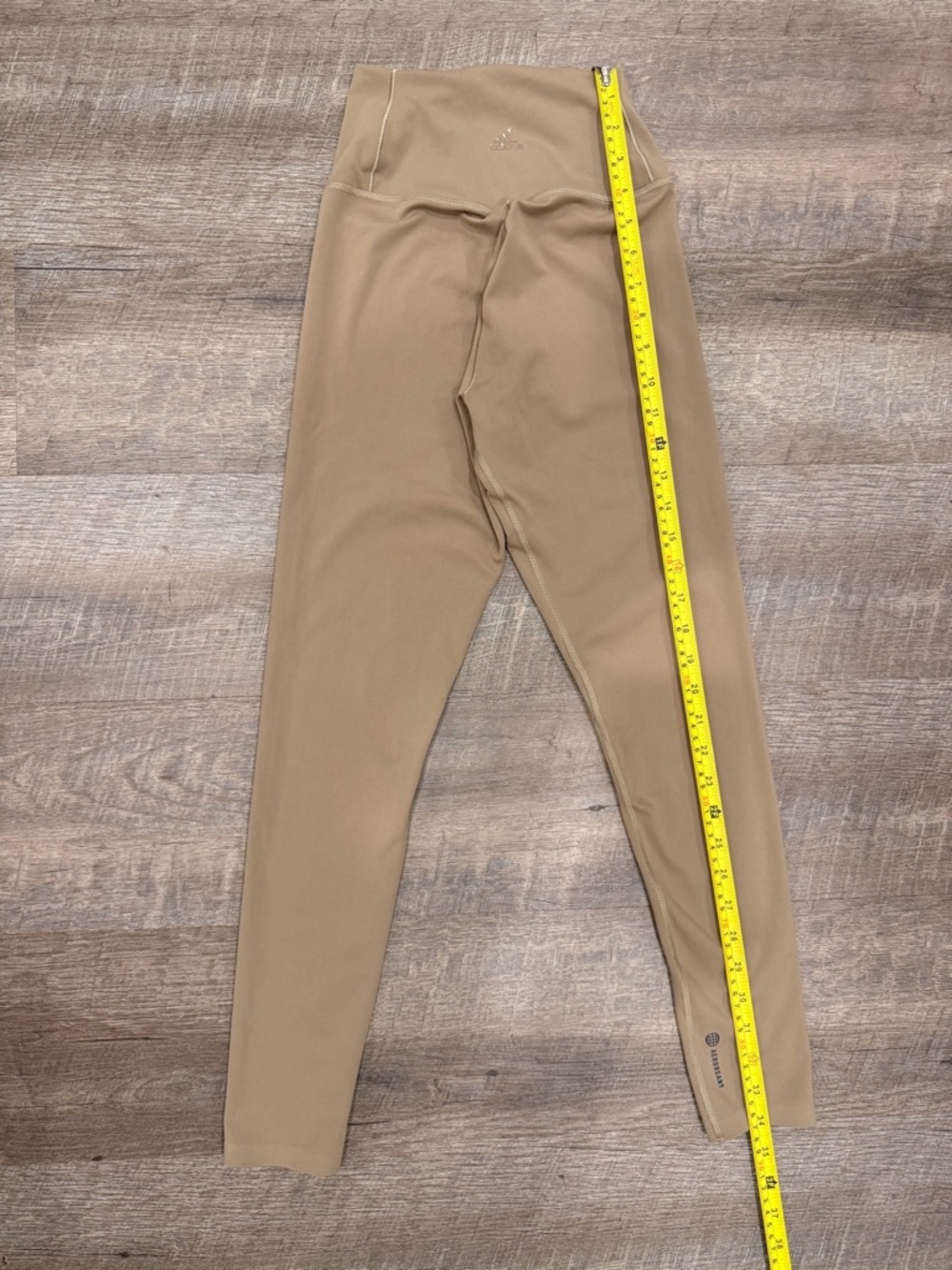 Adidas Women’s Beige AEROREADY High-Rise 7/8 Leggings XS AdiSOFT Yoga Workout - Picture 4 of 5